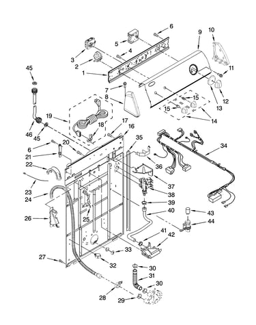Controls and rear panel parts