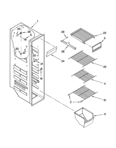 Freezer liner parts