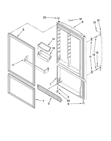 Door parts, optional parts (not included)