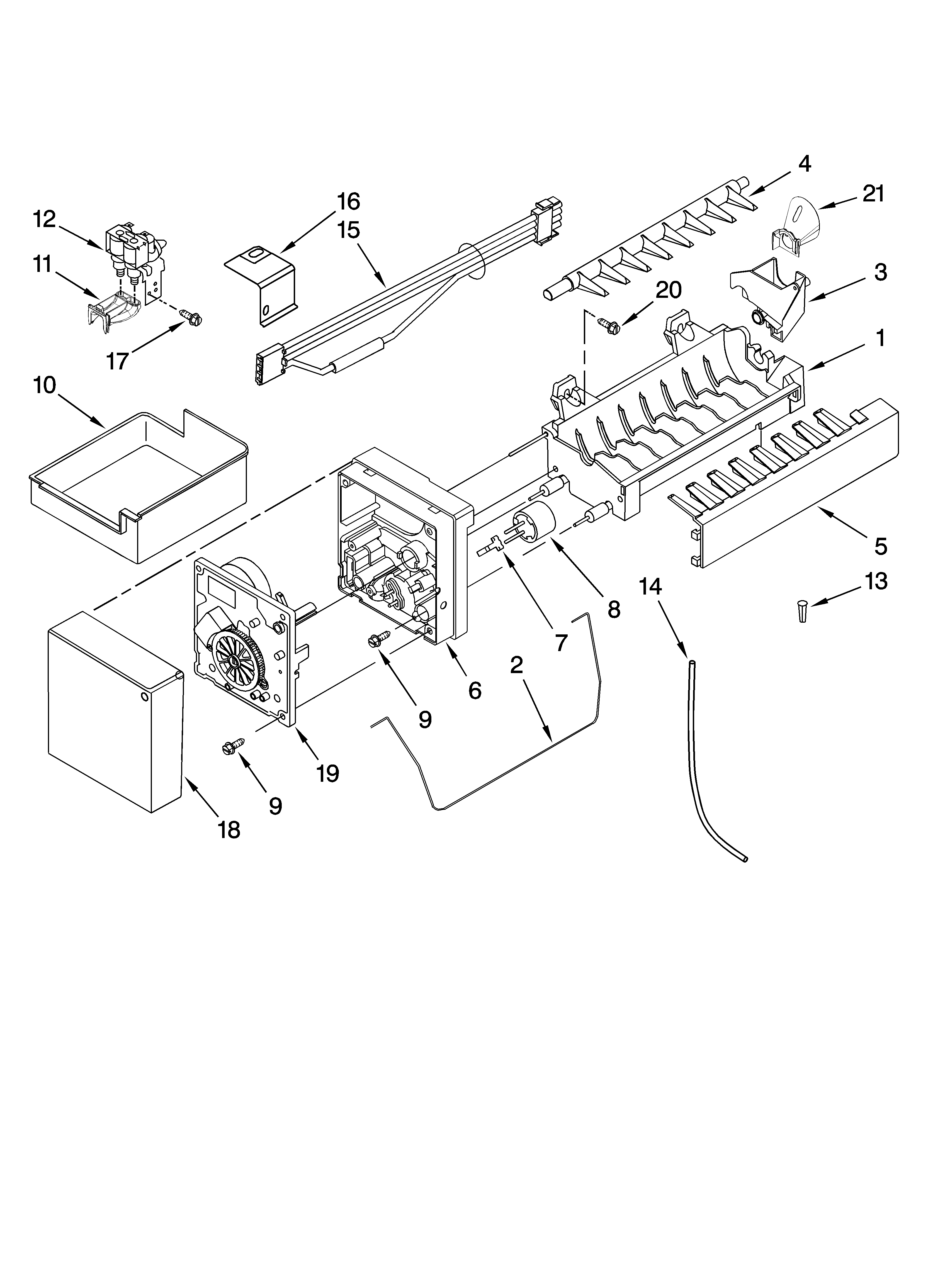 Icemaker parts, optional parts (not included)