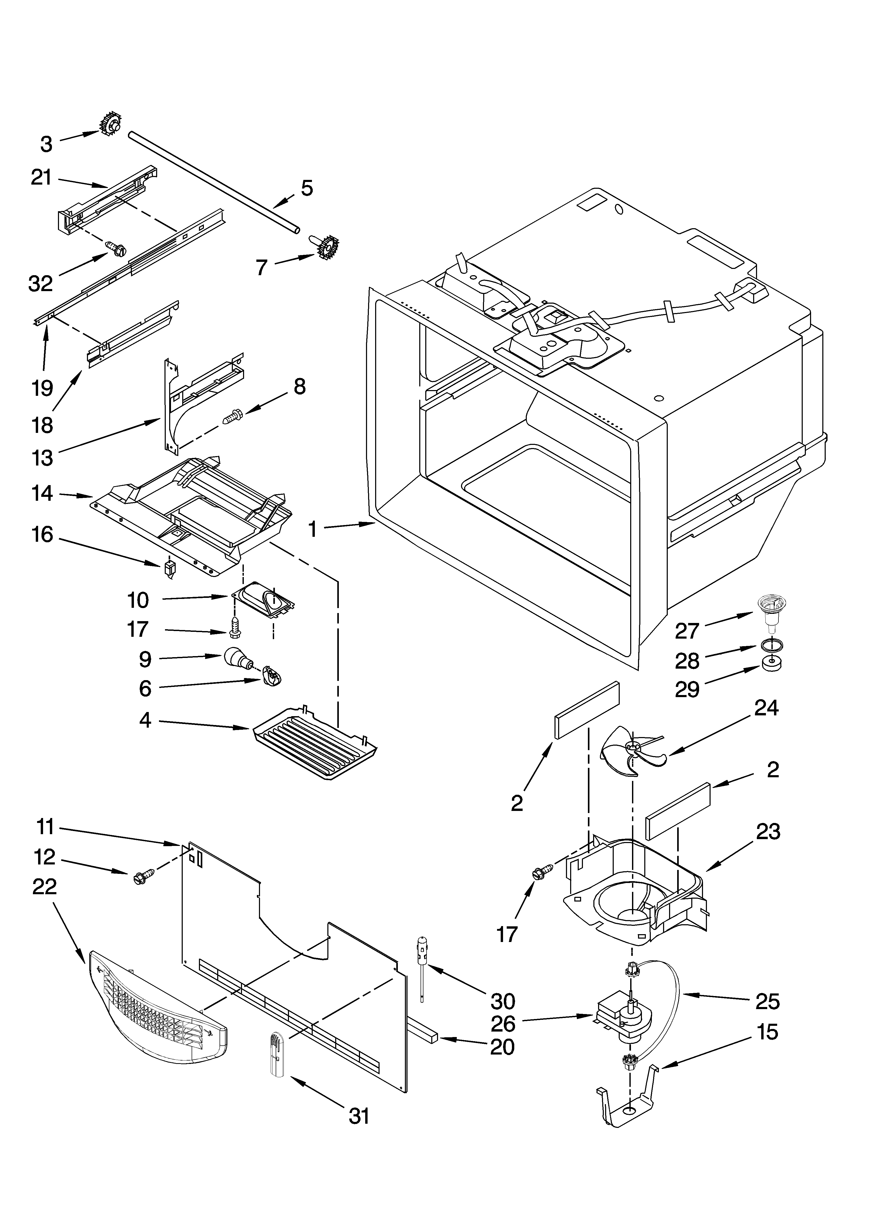 Freezer liner parts