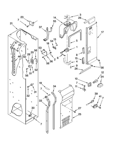 Freezer liner and air flow parts