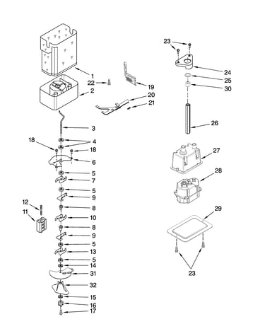 Motor and ice container parts