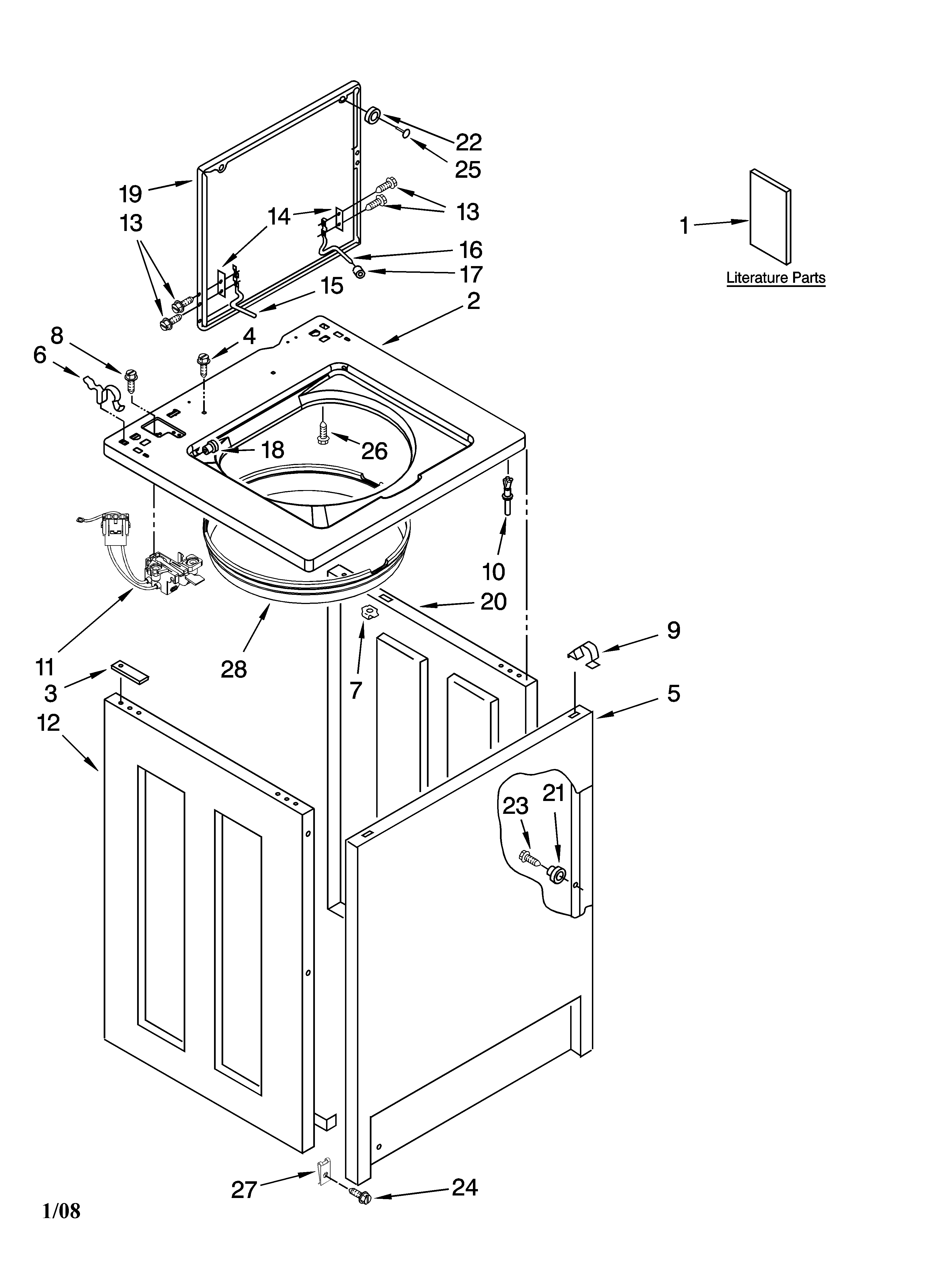 Top and cabinet parts