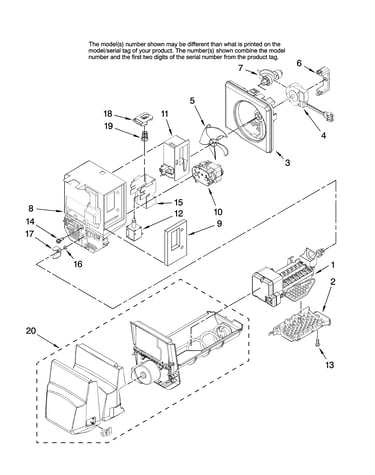 Motor and ice container parts