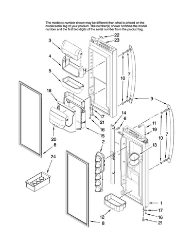 Refrigerator door parts