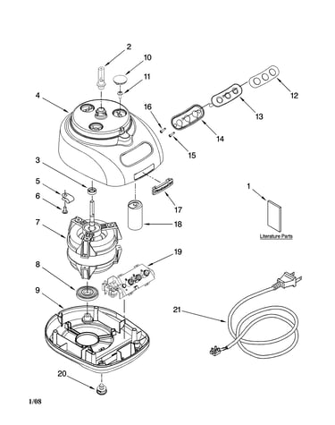 Motor and housing parts
