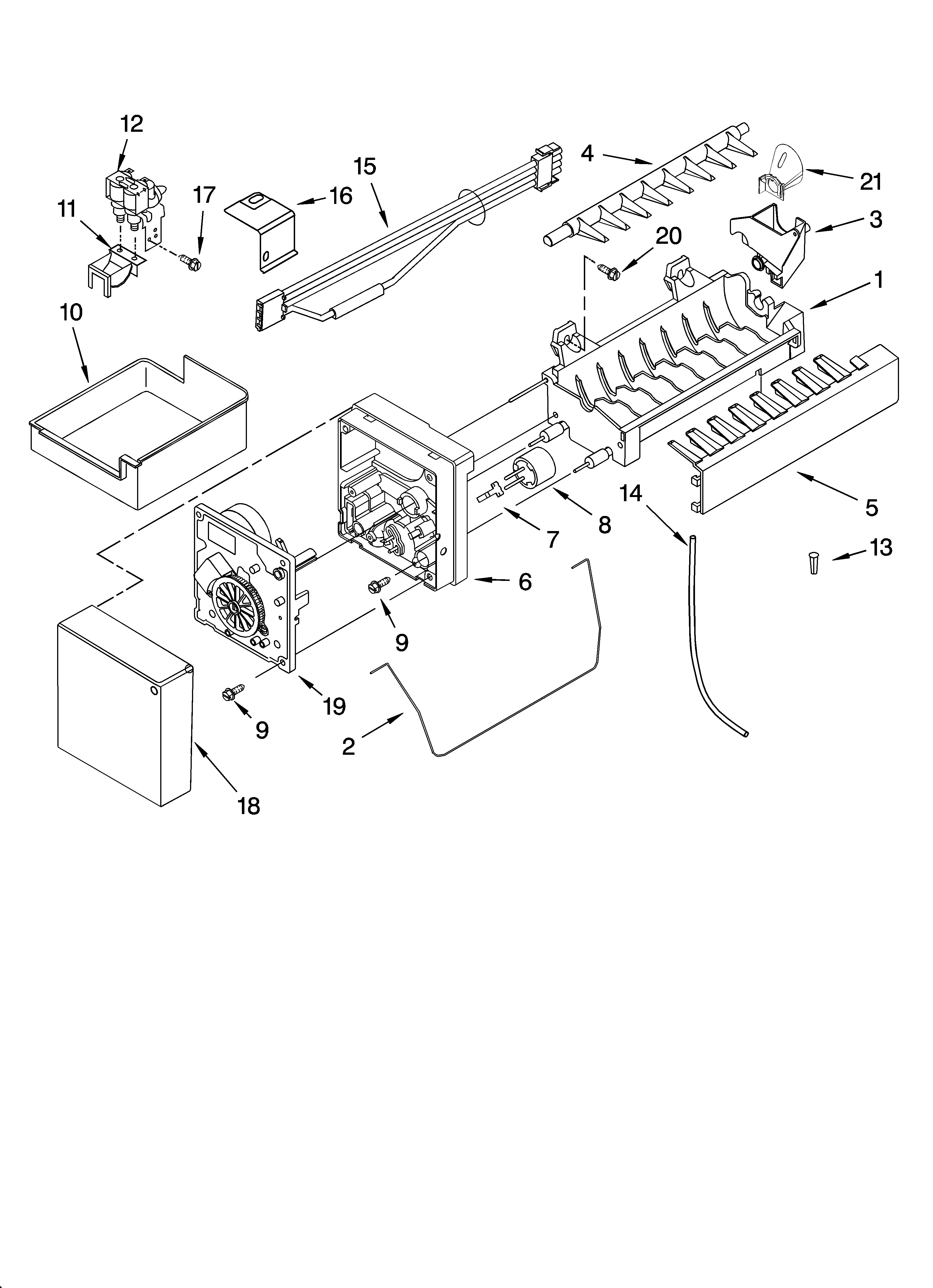 Icemaker parts, optional parts (not included)