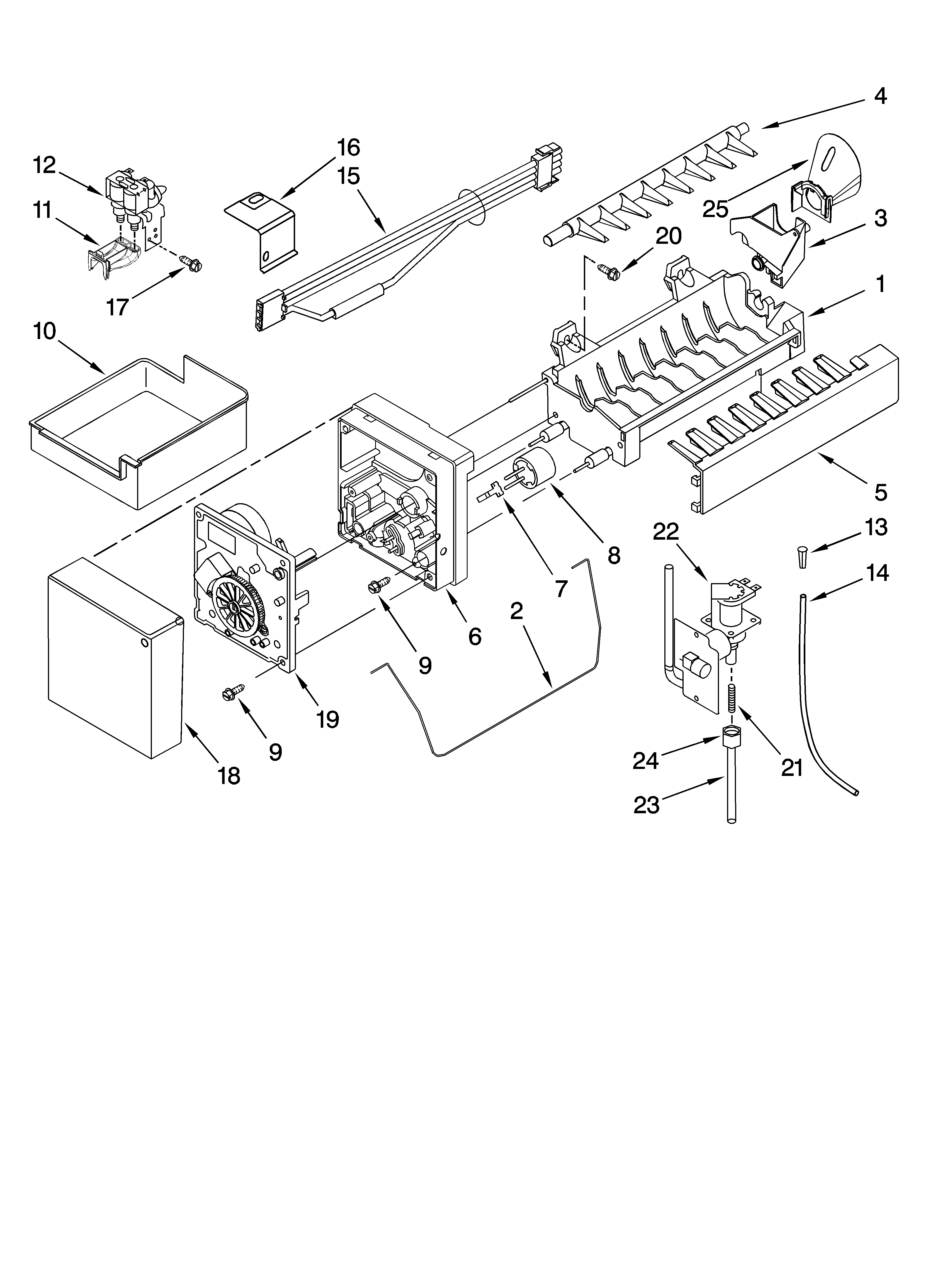 Icemaker parts, optional parts (not included)