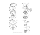 Whirlpool WTW6600SW3 motor, basket and tub parts diagram