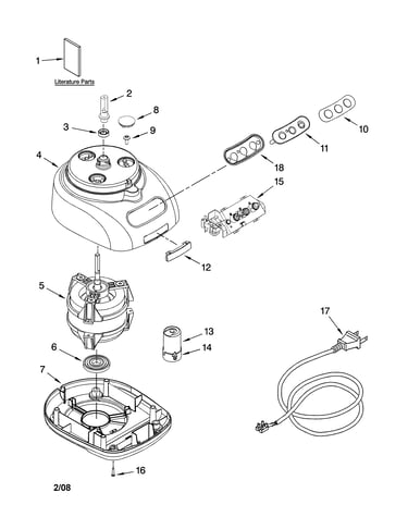 Motor and housing parts