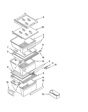 Refrigerator shelf parts