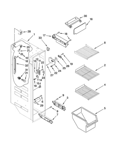 Freezer liner parts