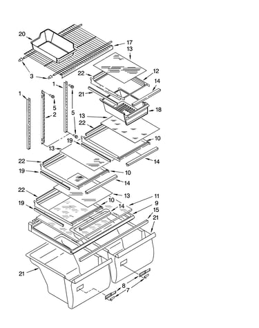 Shelf parts, optional parts (not included)