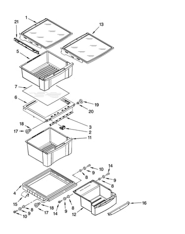 Refrigerator shelf parts
