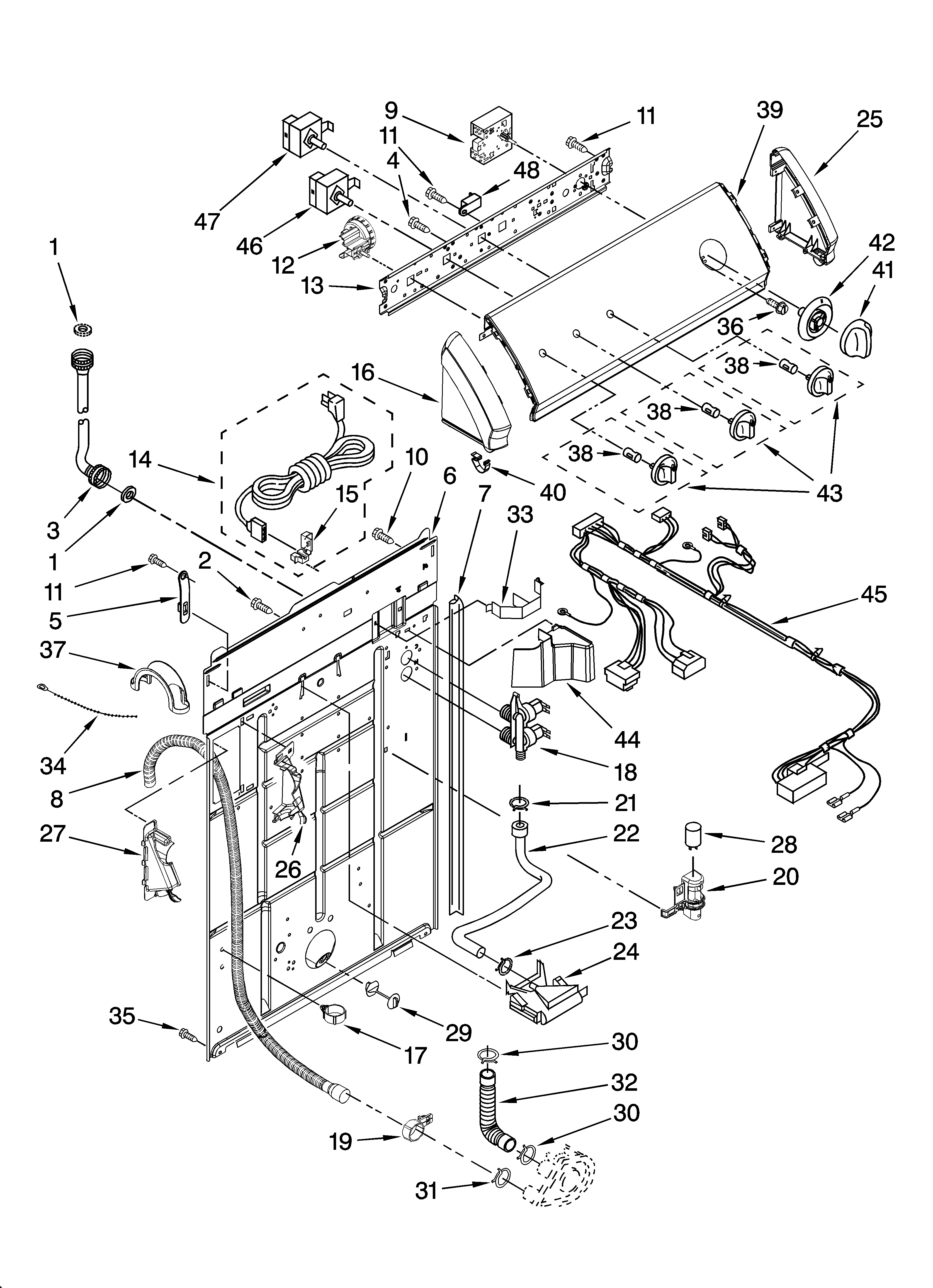 Controls and rear panel parts