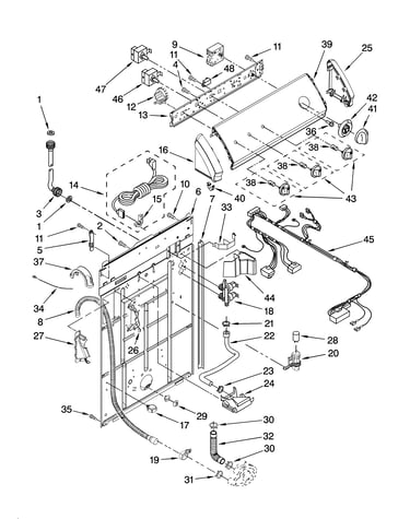 Controls and rear panel parts