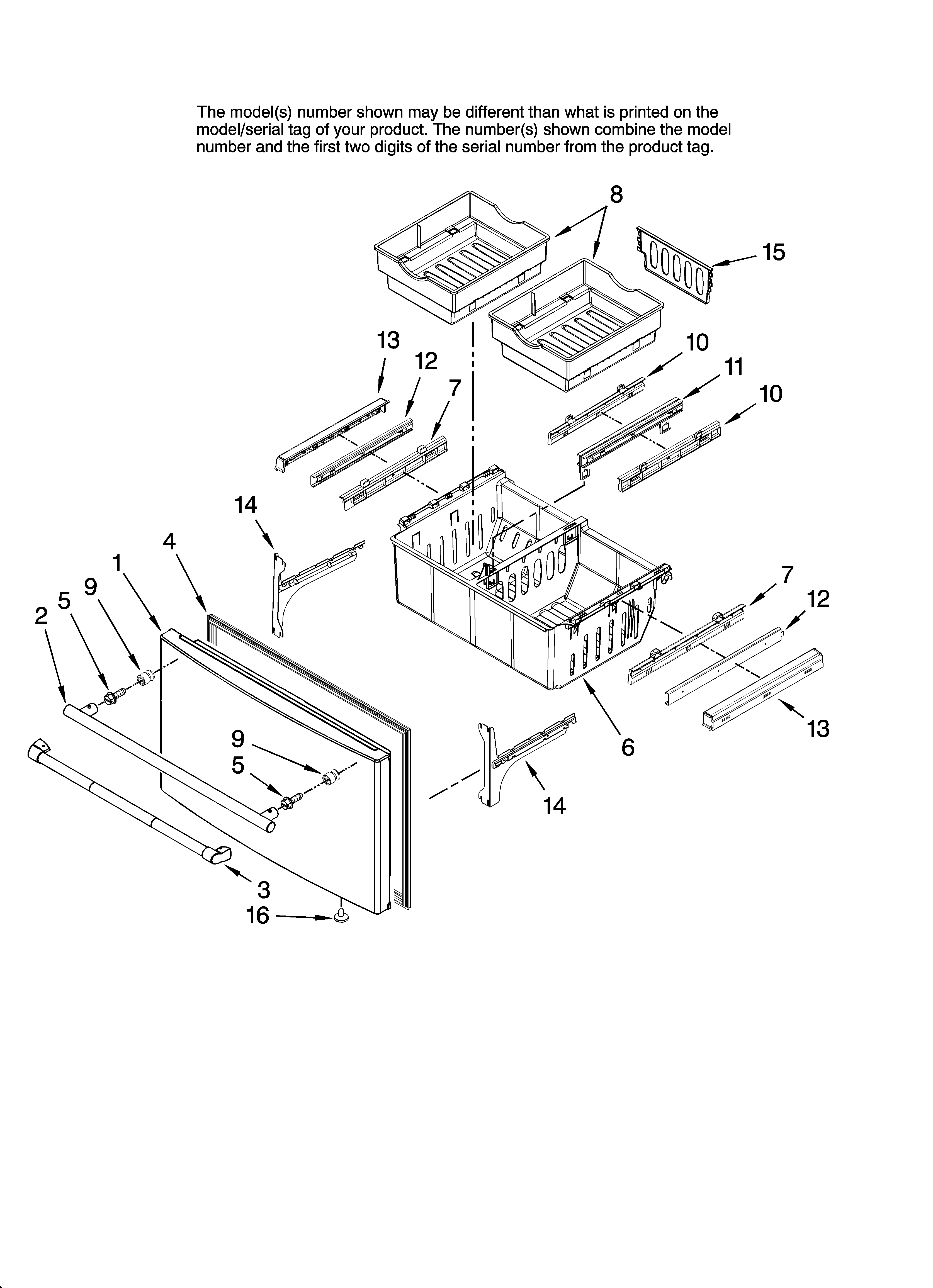 Freezer door parts