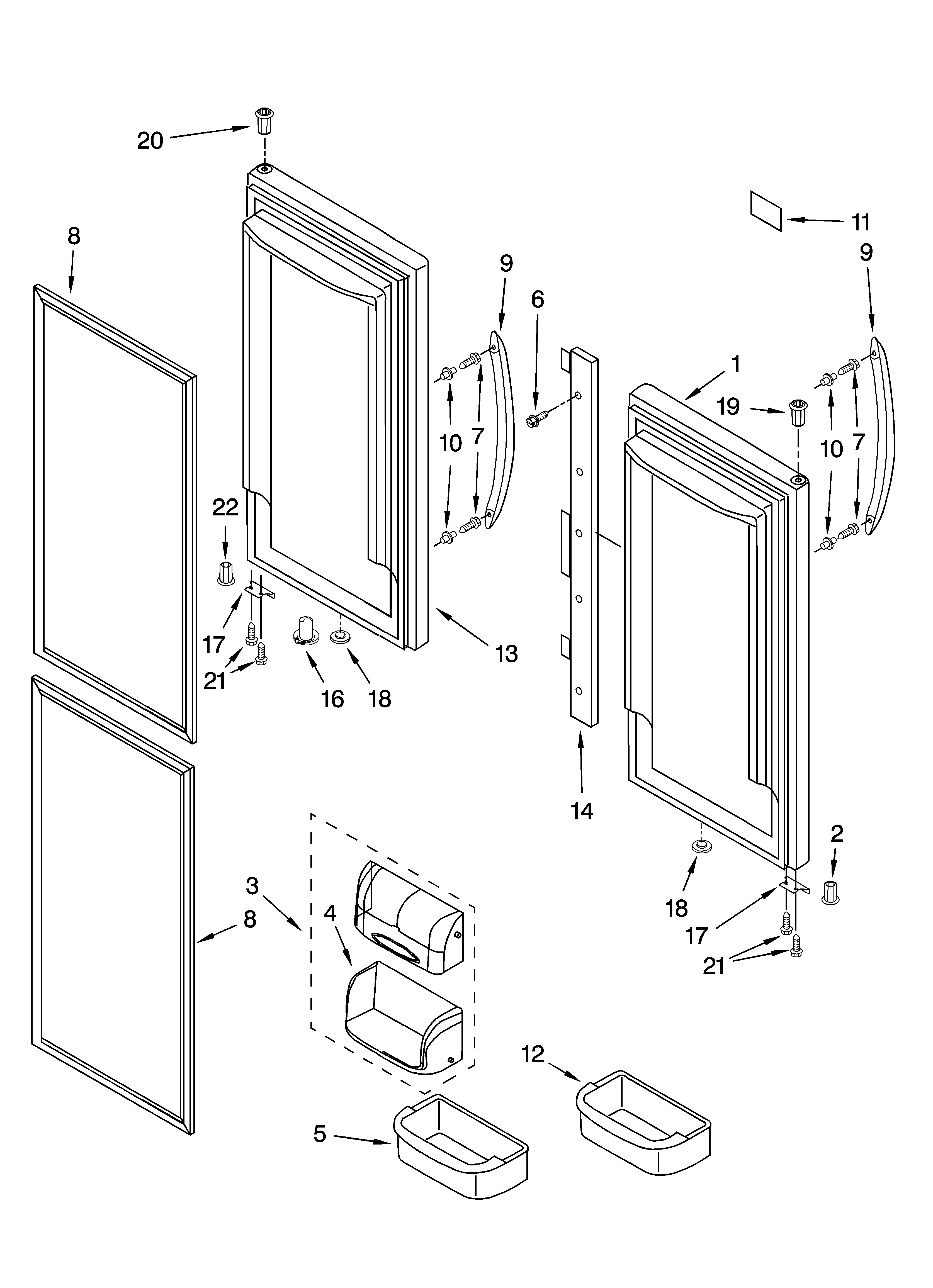 Refrigerator door parts