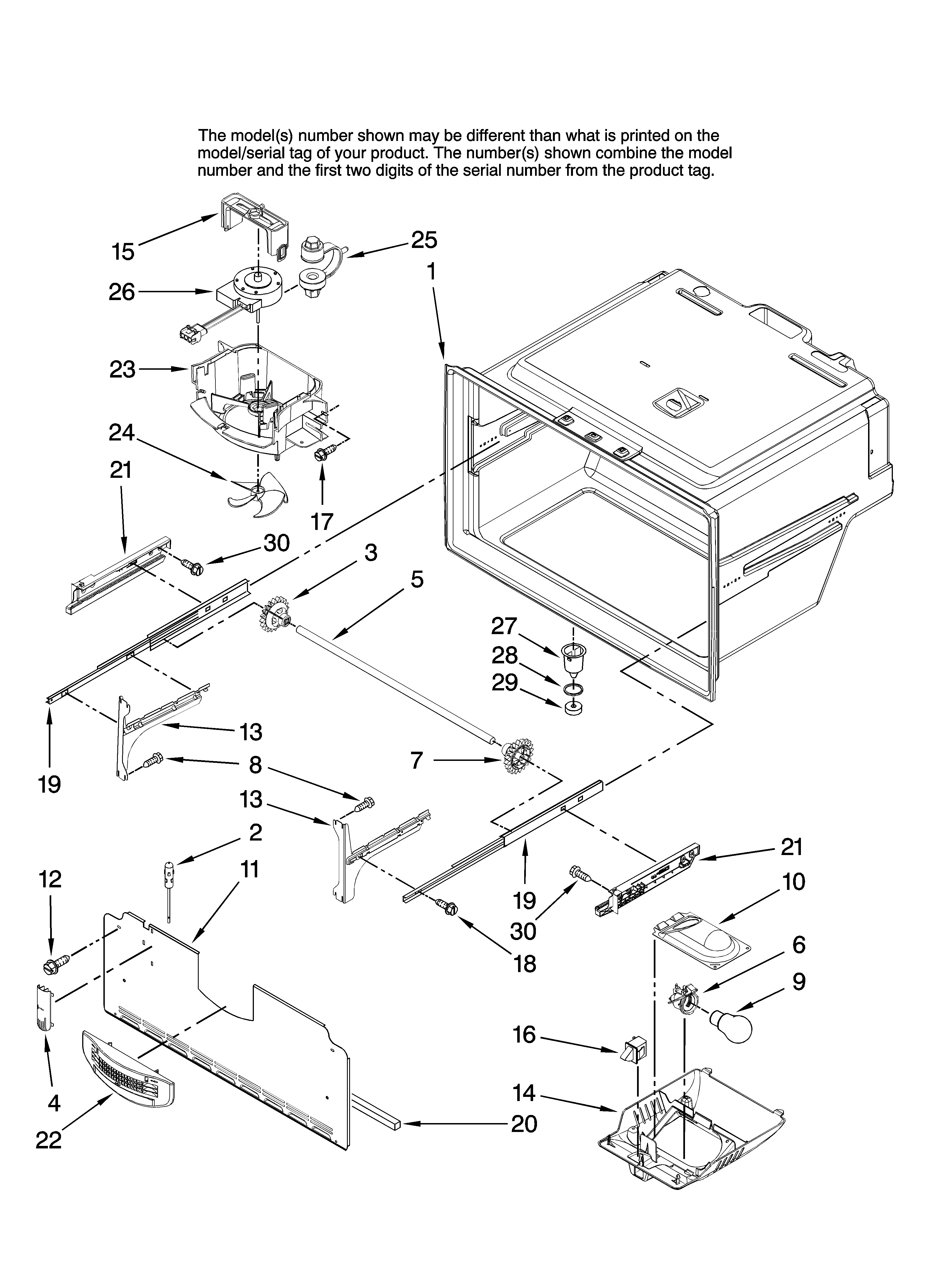 Freezer liner parts
