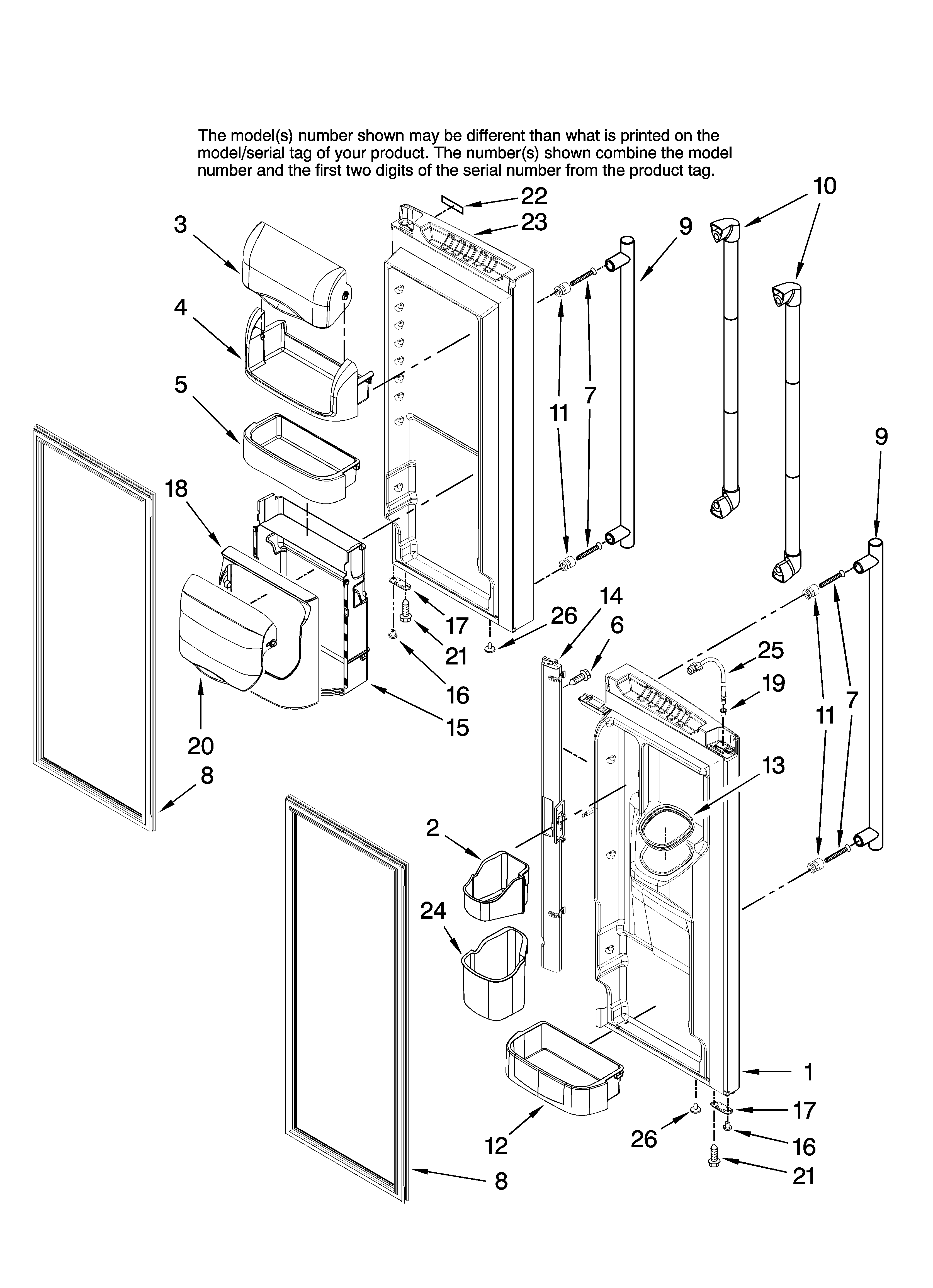 Refrigerator door parts