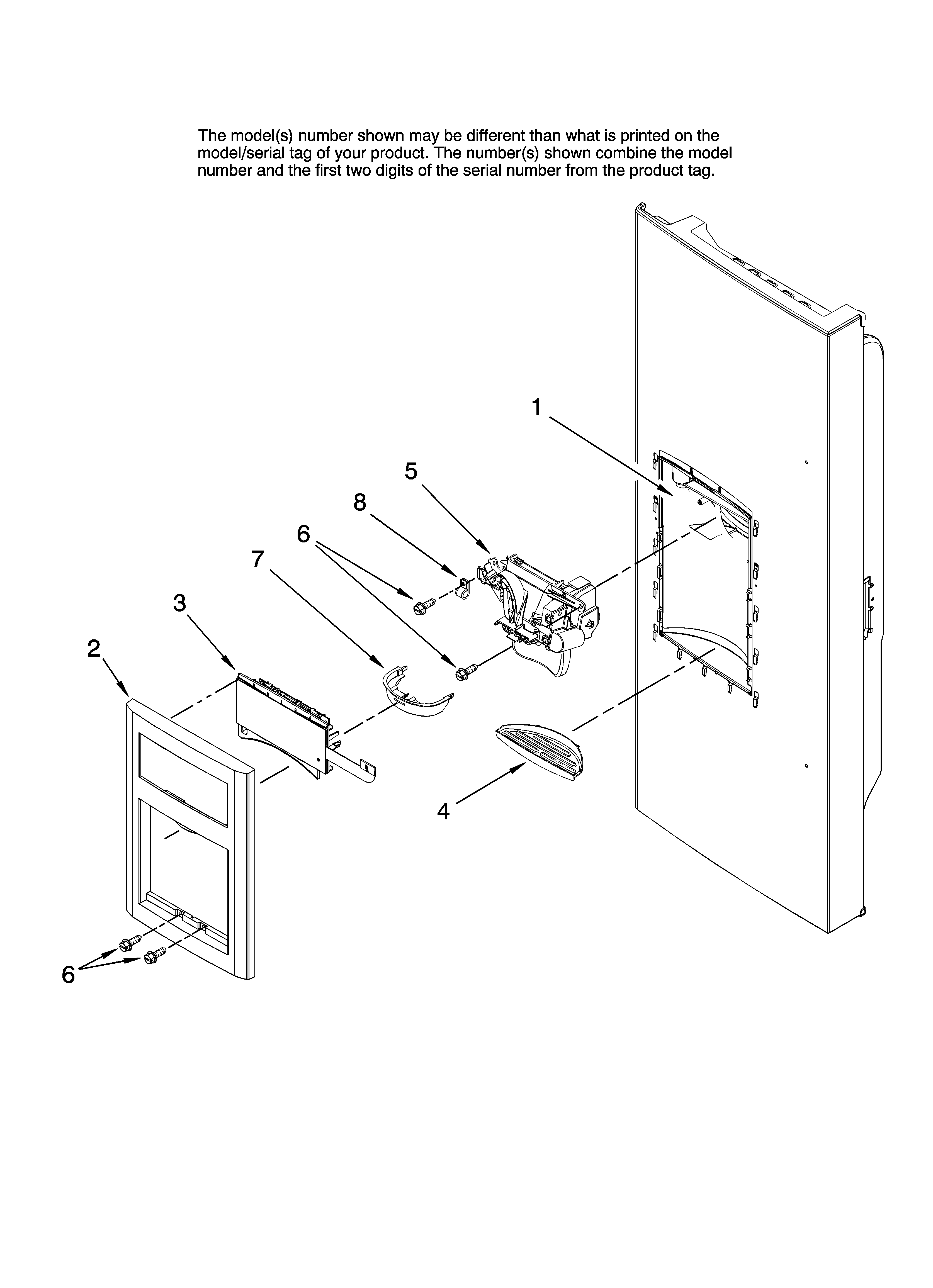 Dispenser front parts