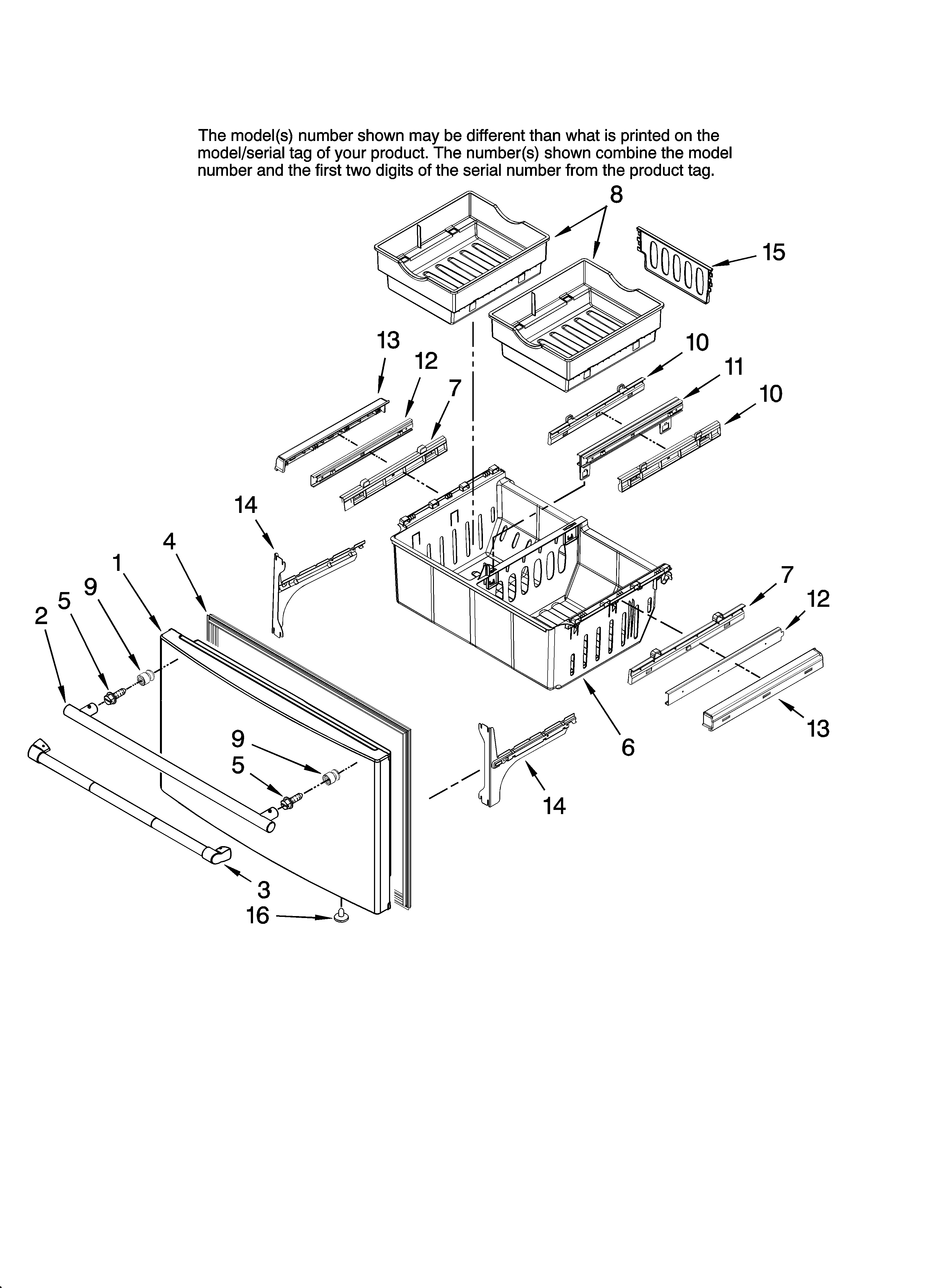 Freezer door parts