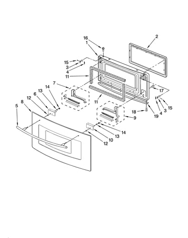 Microwave door parts