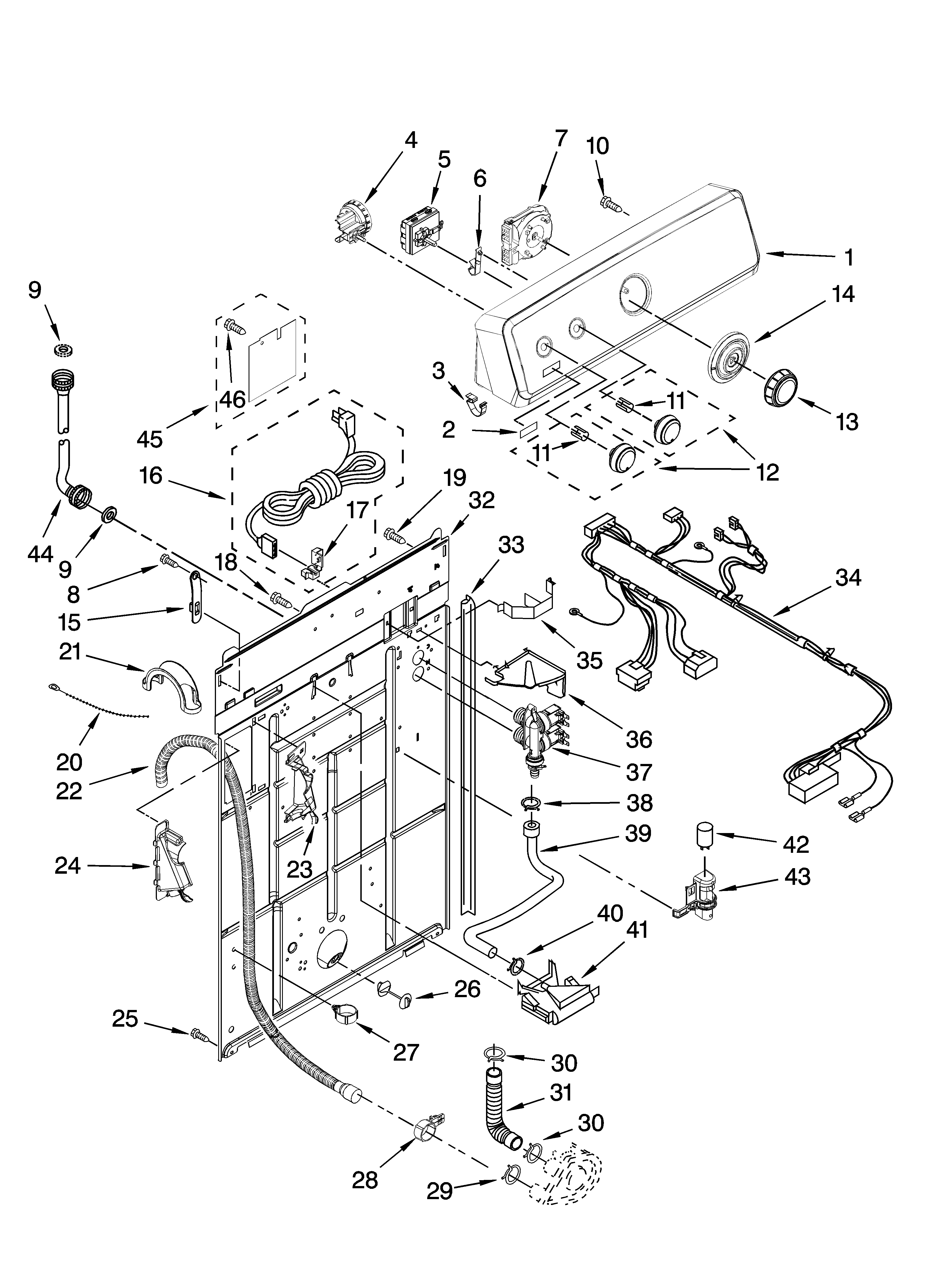 Controls and rear panel parts