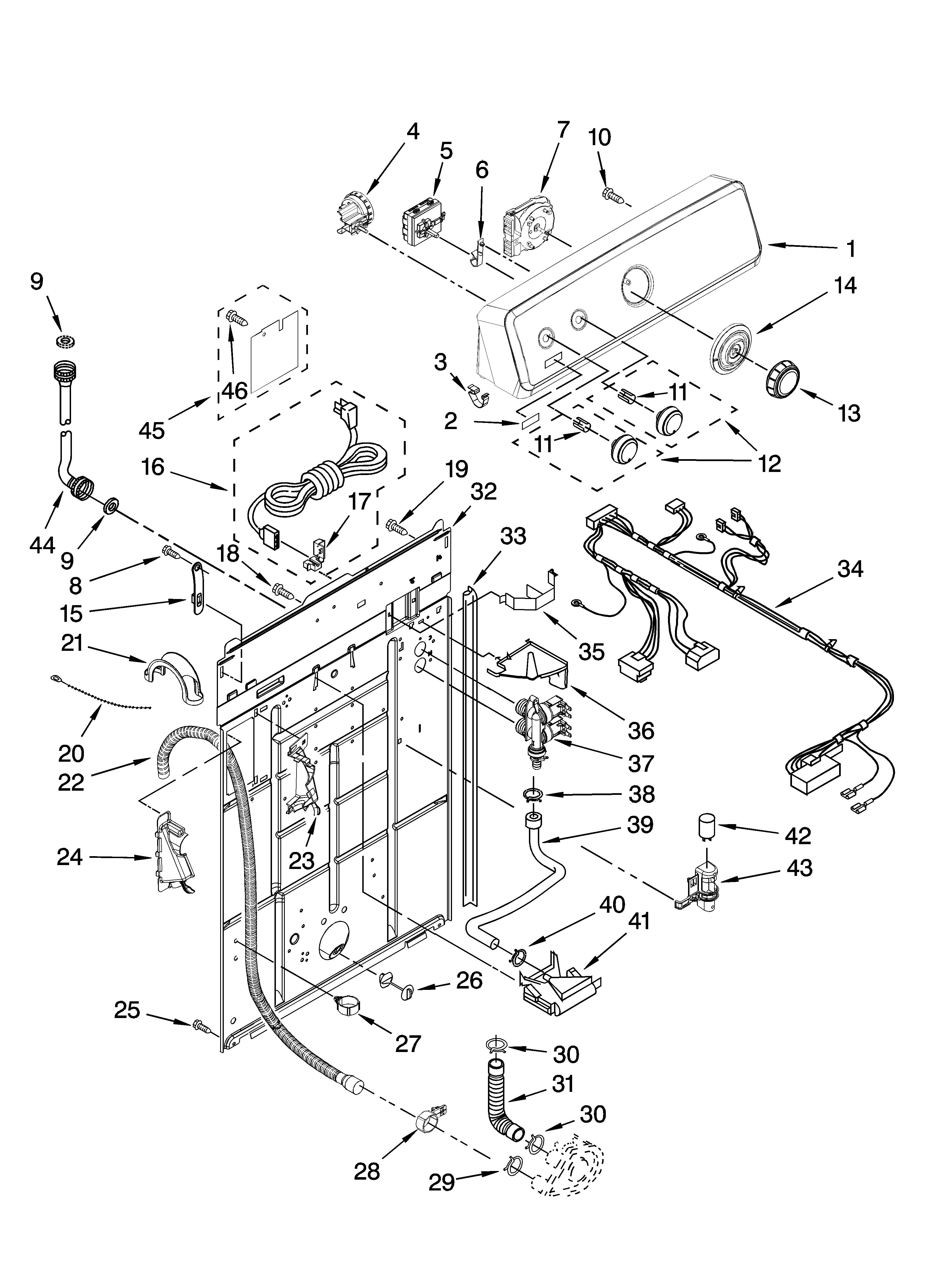Controls and rear panel parts