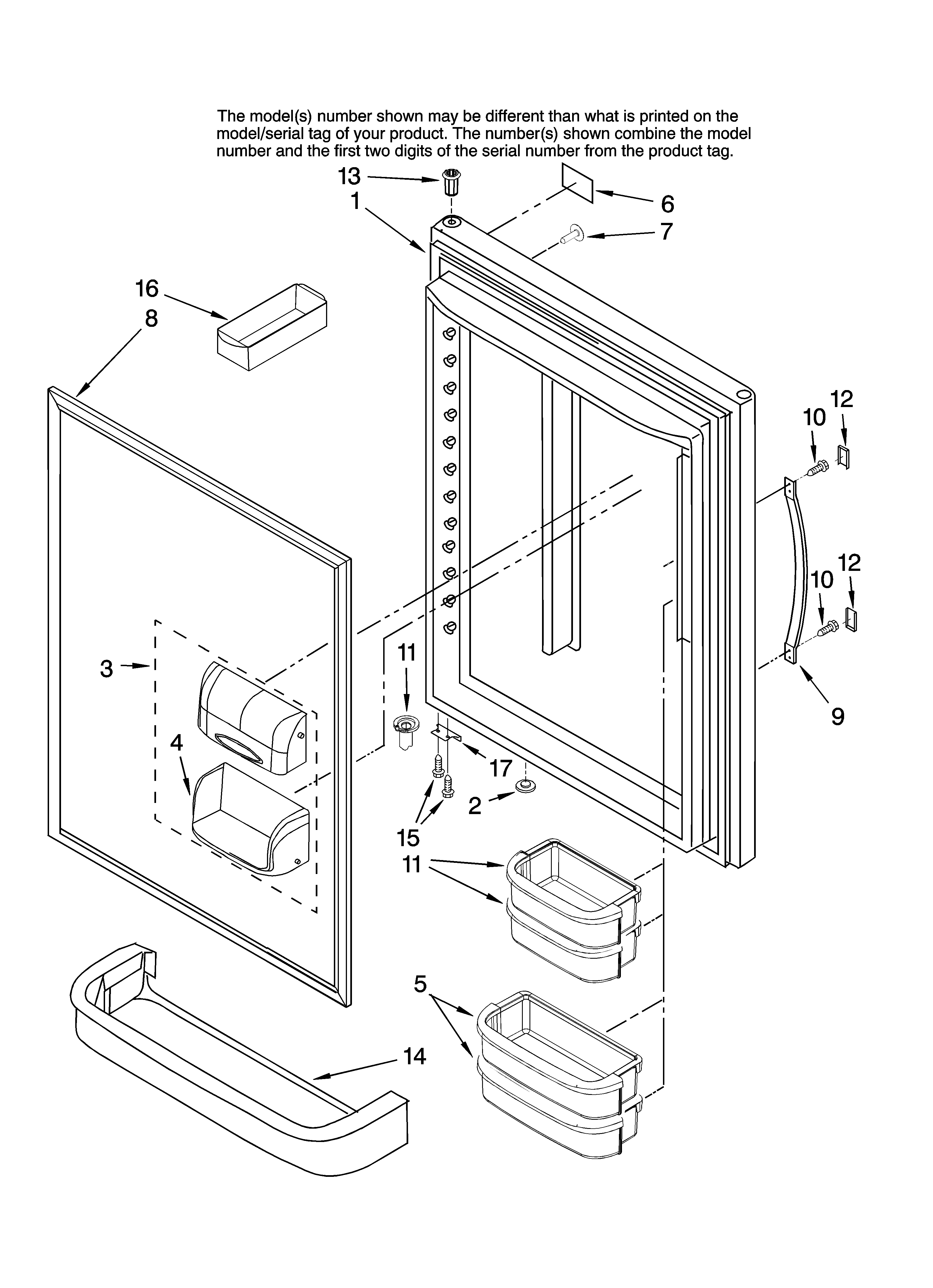Refrigerator door parts