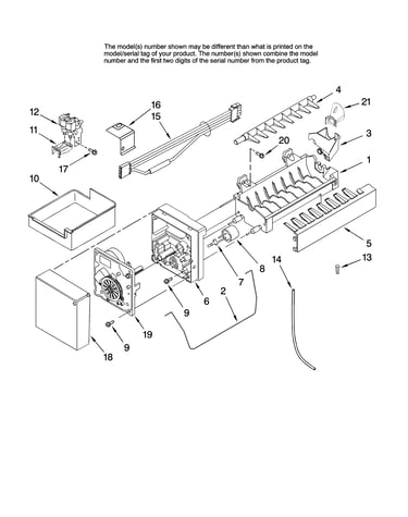 Icemaker parts, optional parts (not included)