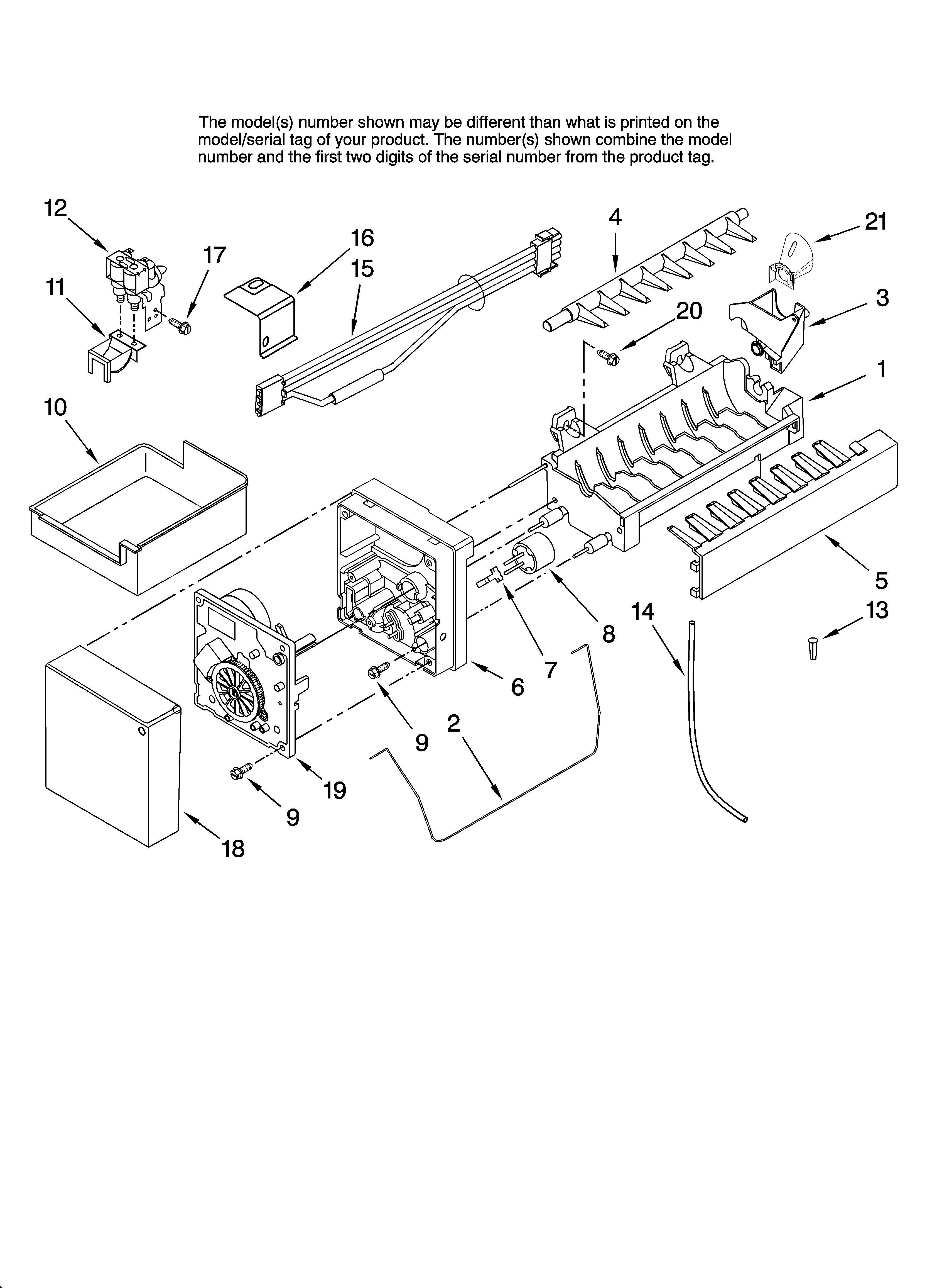 Icemaker parts, optional parts (not included)