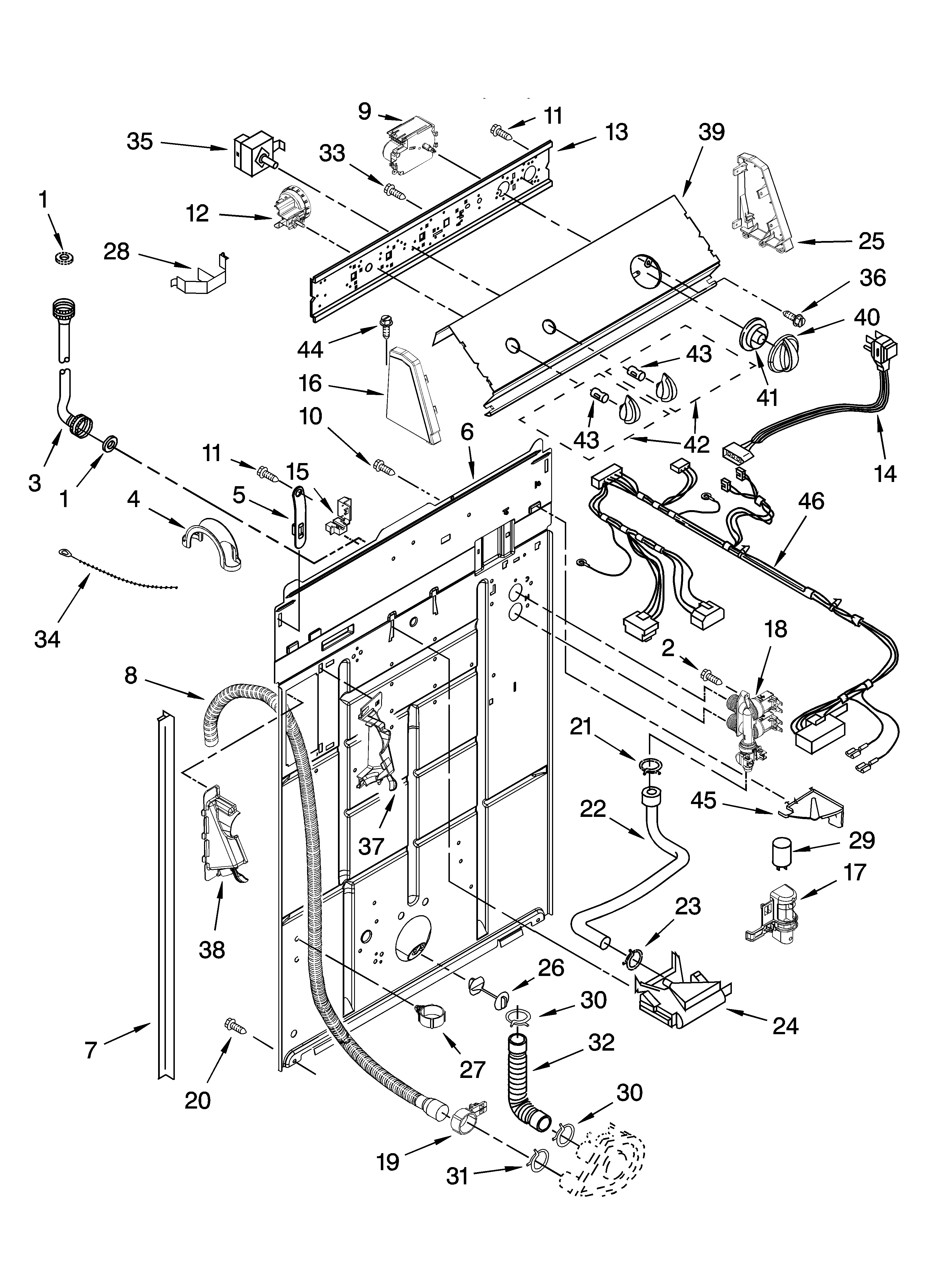 Controls and rear panel parts