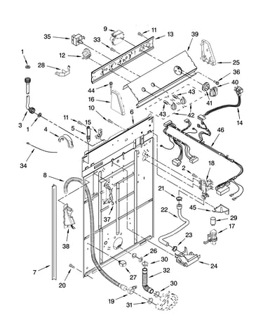 Controls and rear panel parts