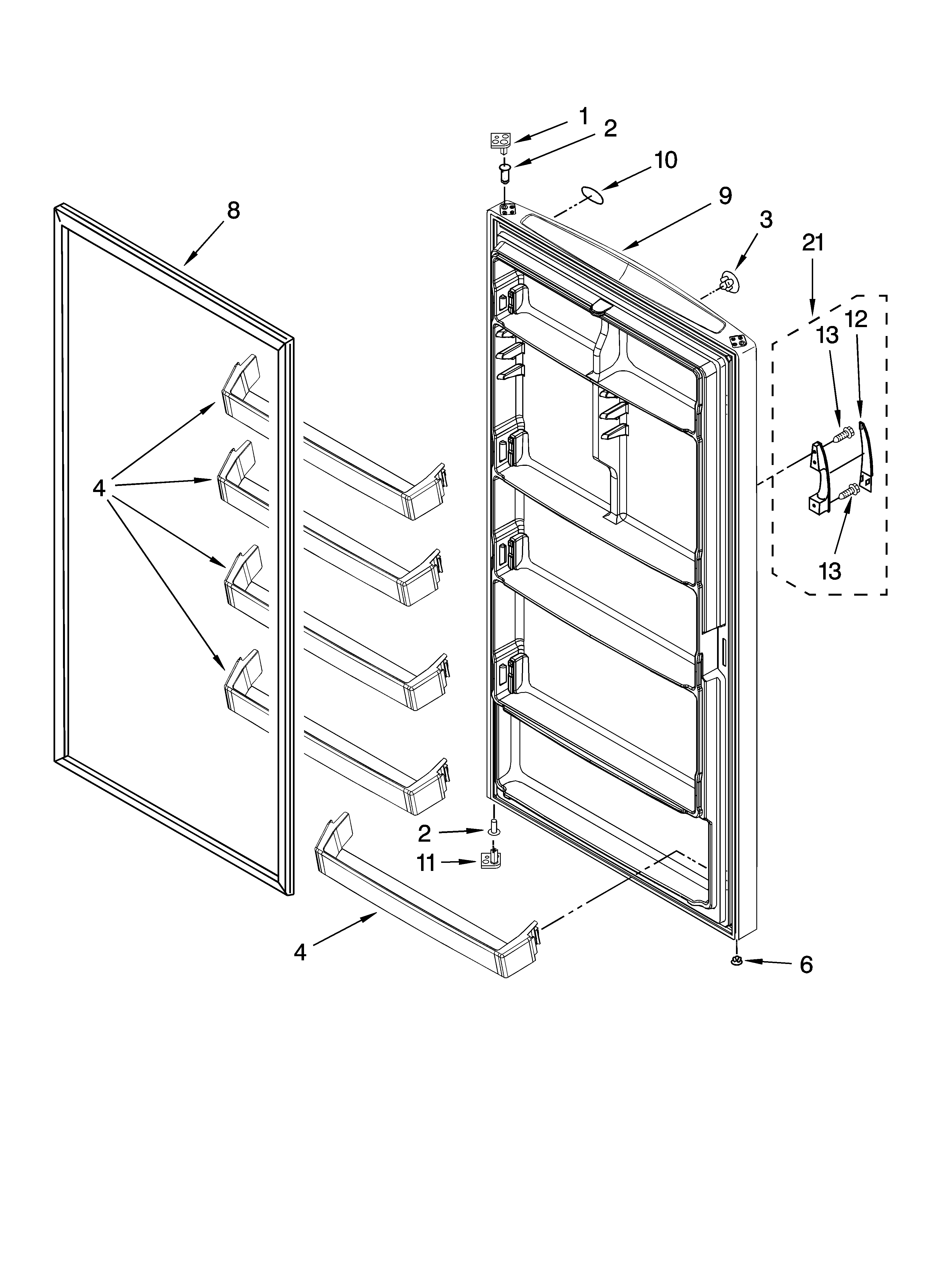 Door parts, optional parts (not included)