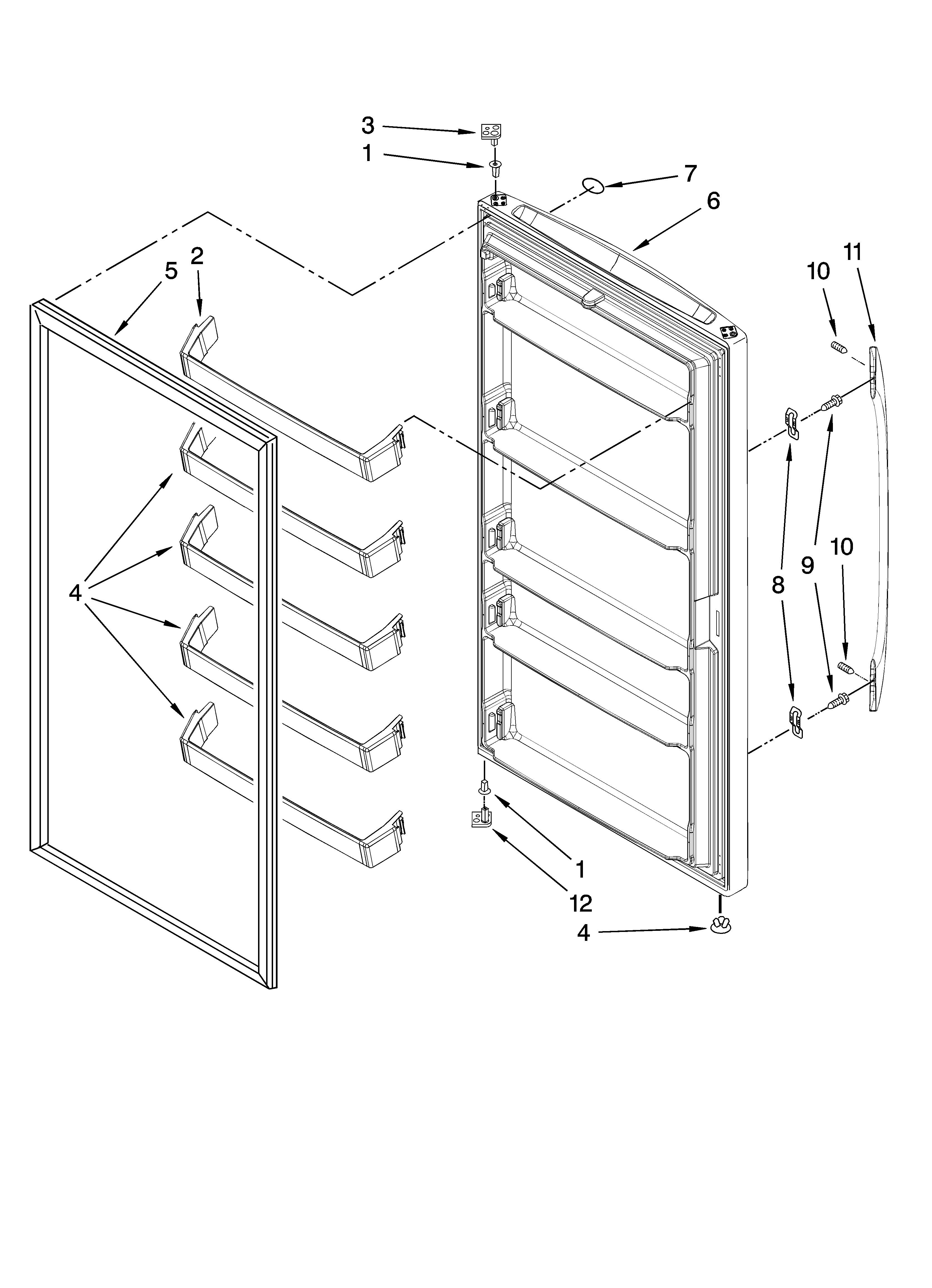 Door parts, optional parts (not included)