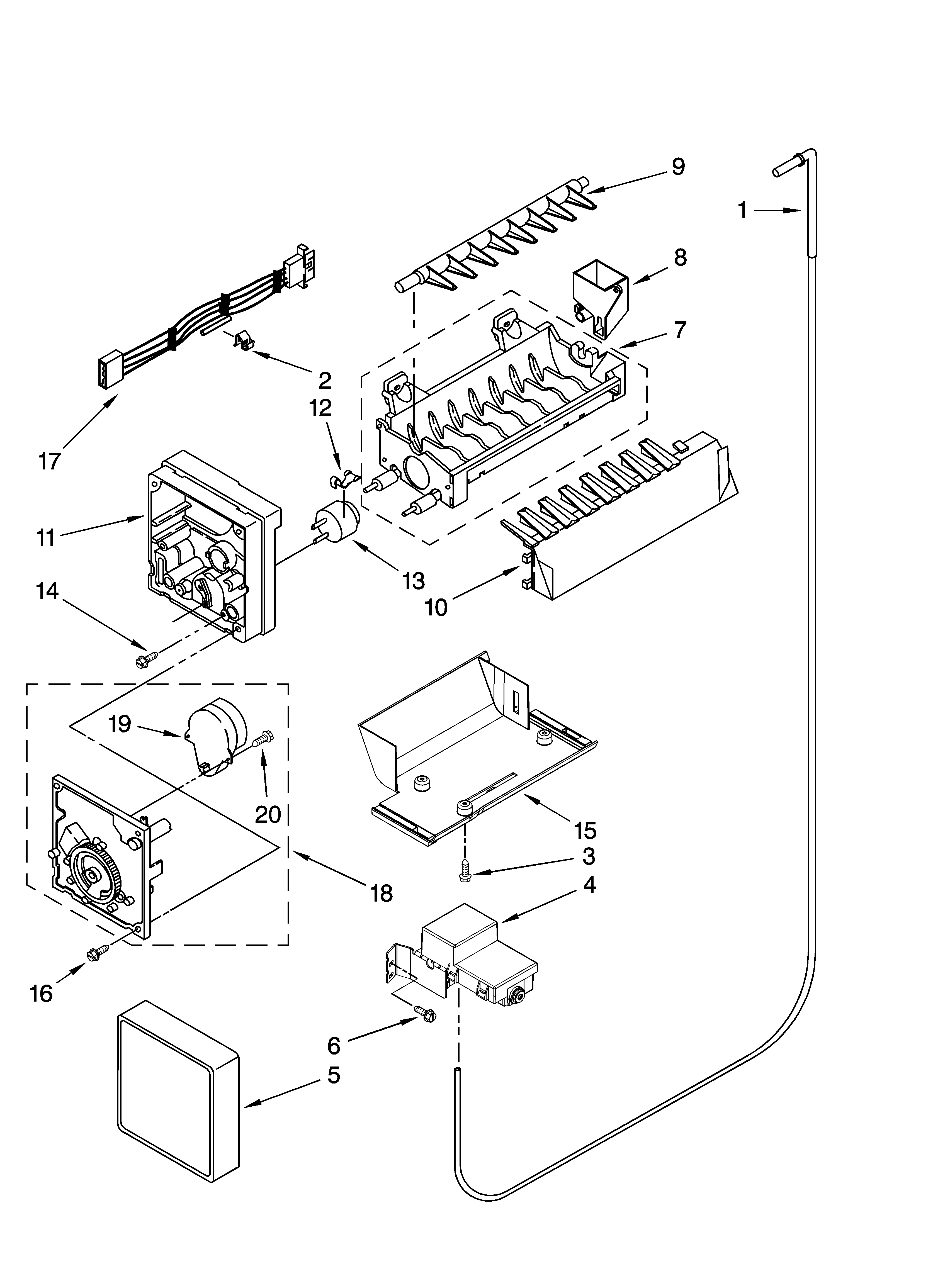 Icemaker parts, optional parts (not included)
