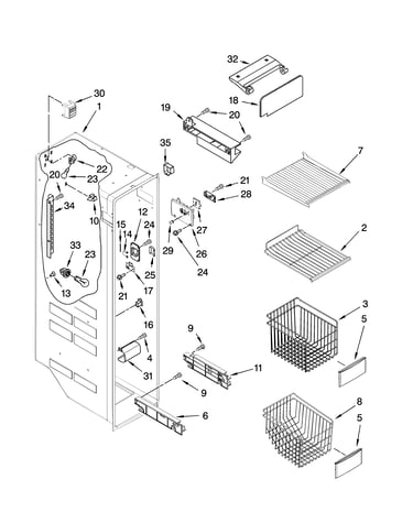 Freezer liner parts
