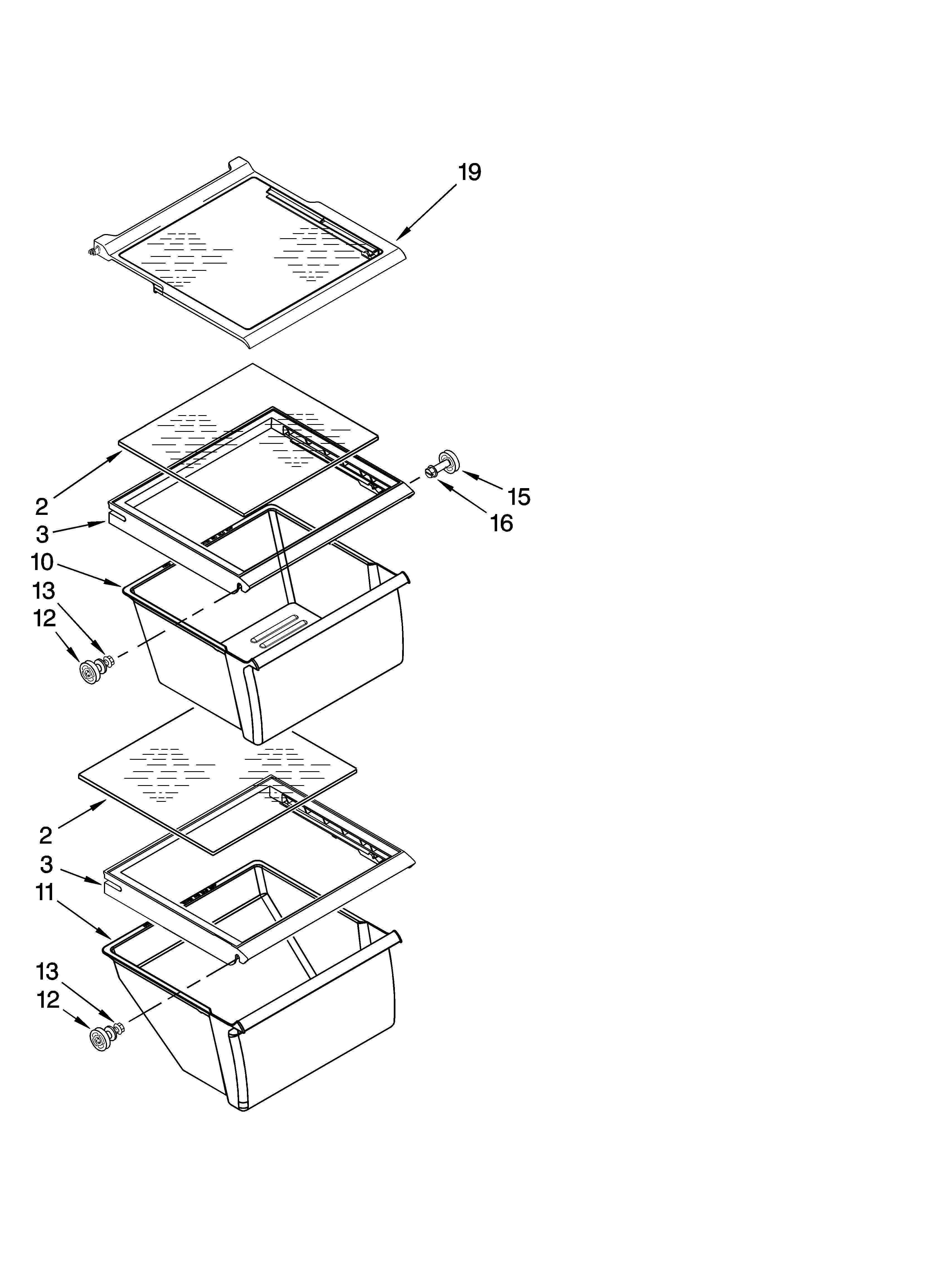 Refrigerator shelf parts