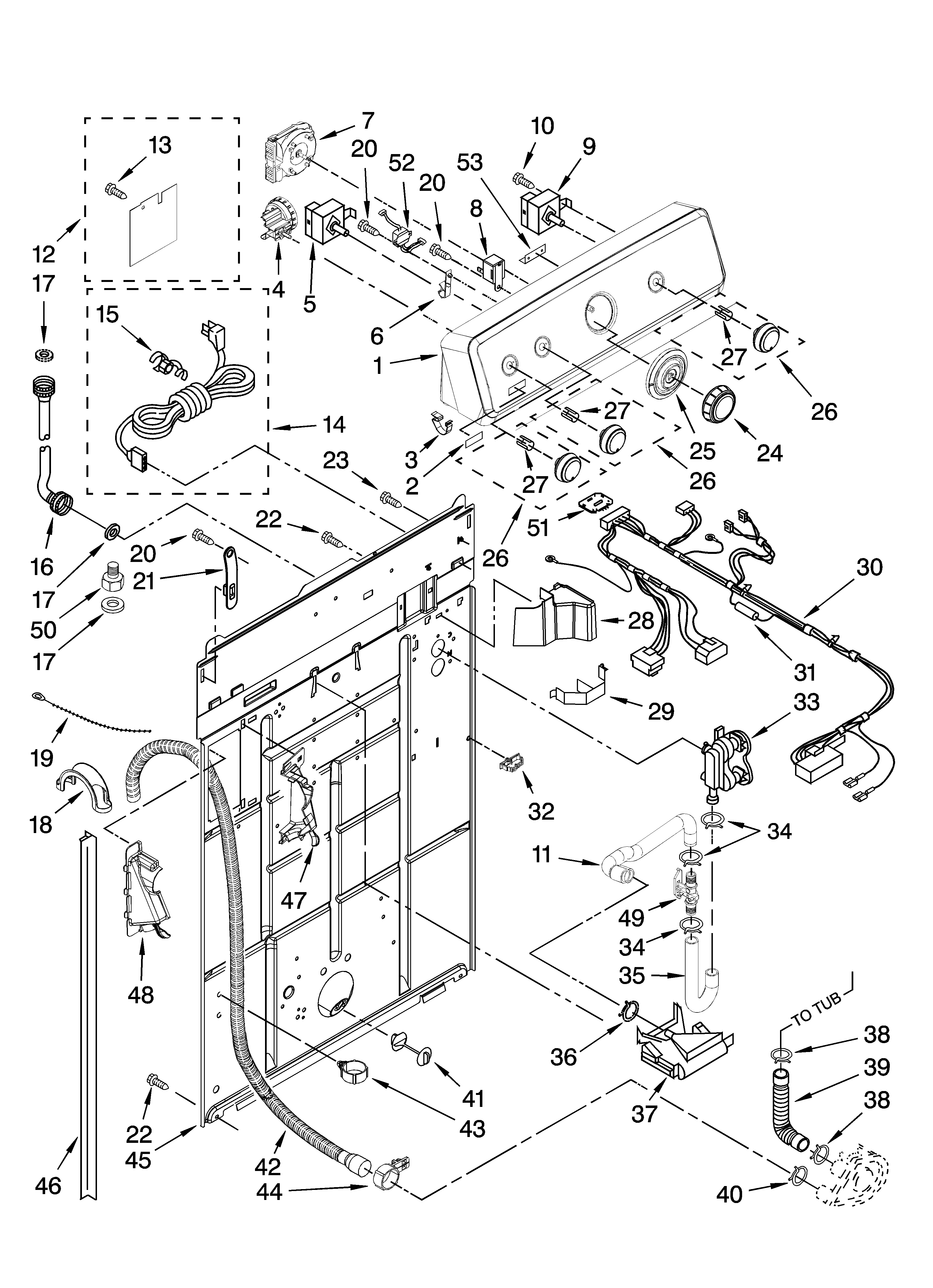 Controls and rear panel parts