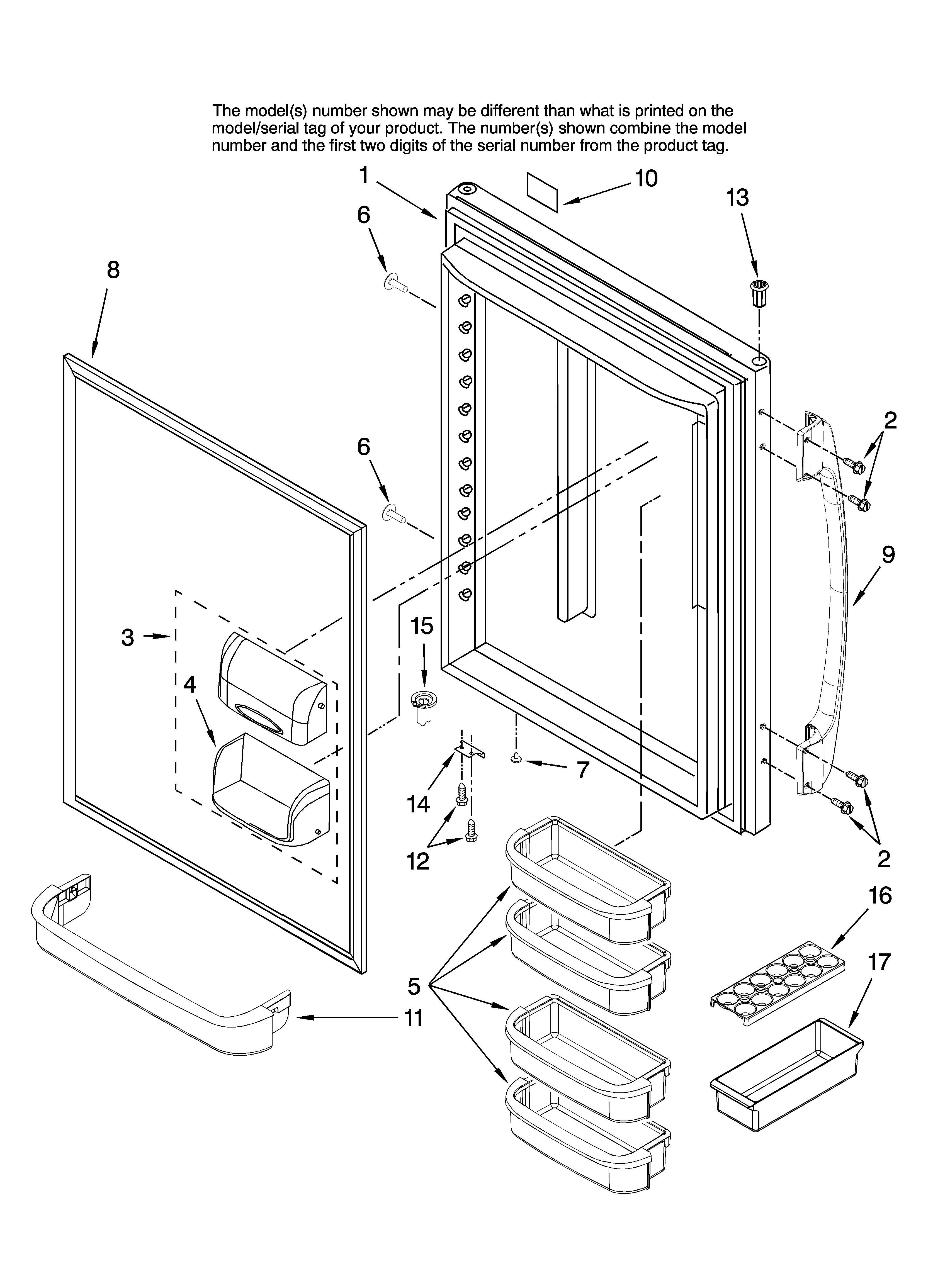 Refrigerator door parts