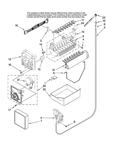 Icemaker parts, optional parts (not included)