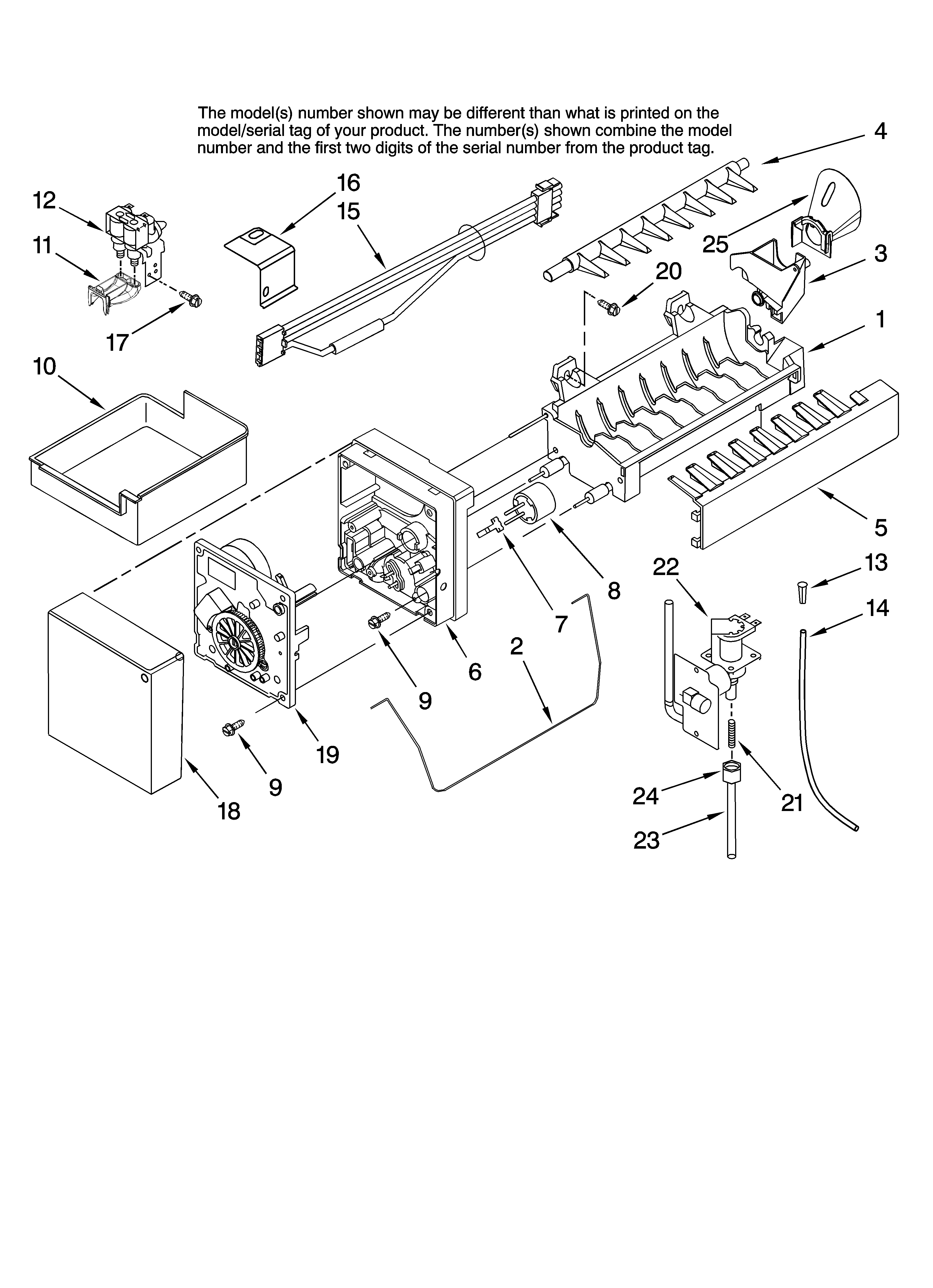 Icemaker parts, optional parts (not included)