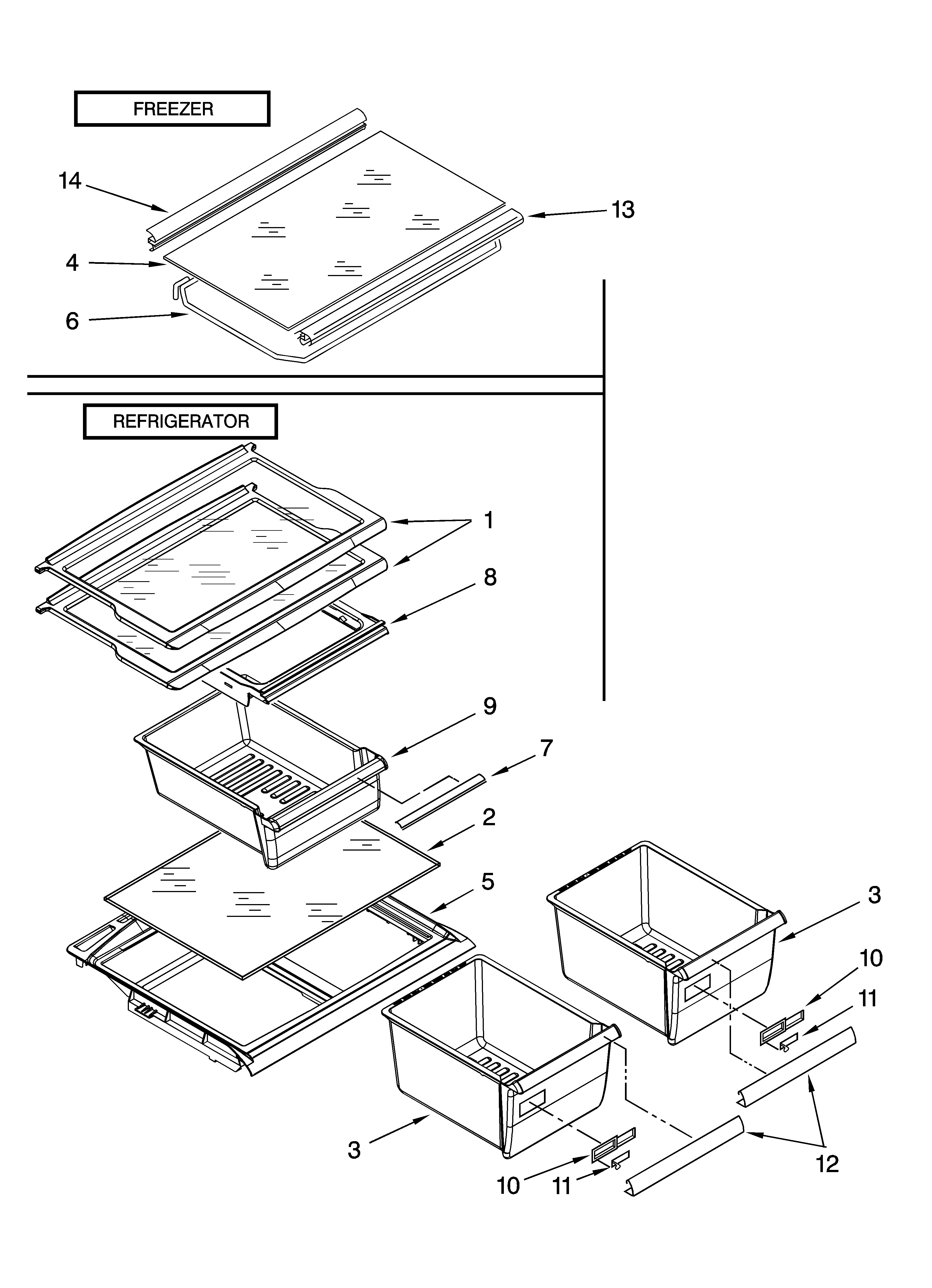 SHELF PARTS, OPTIONAL PARTS (NOT INCLUDED)