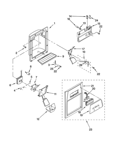 Dispenser front parts