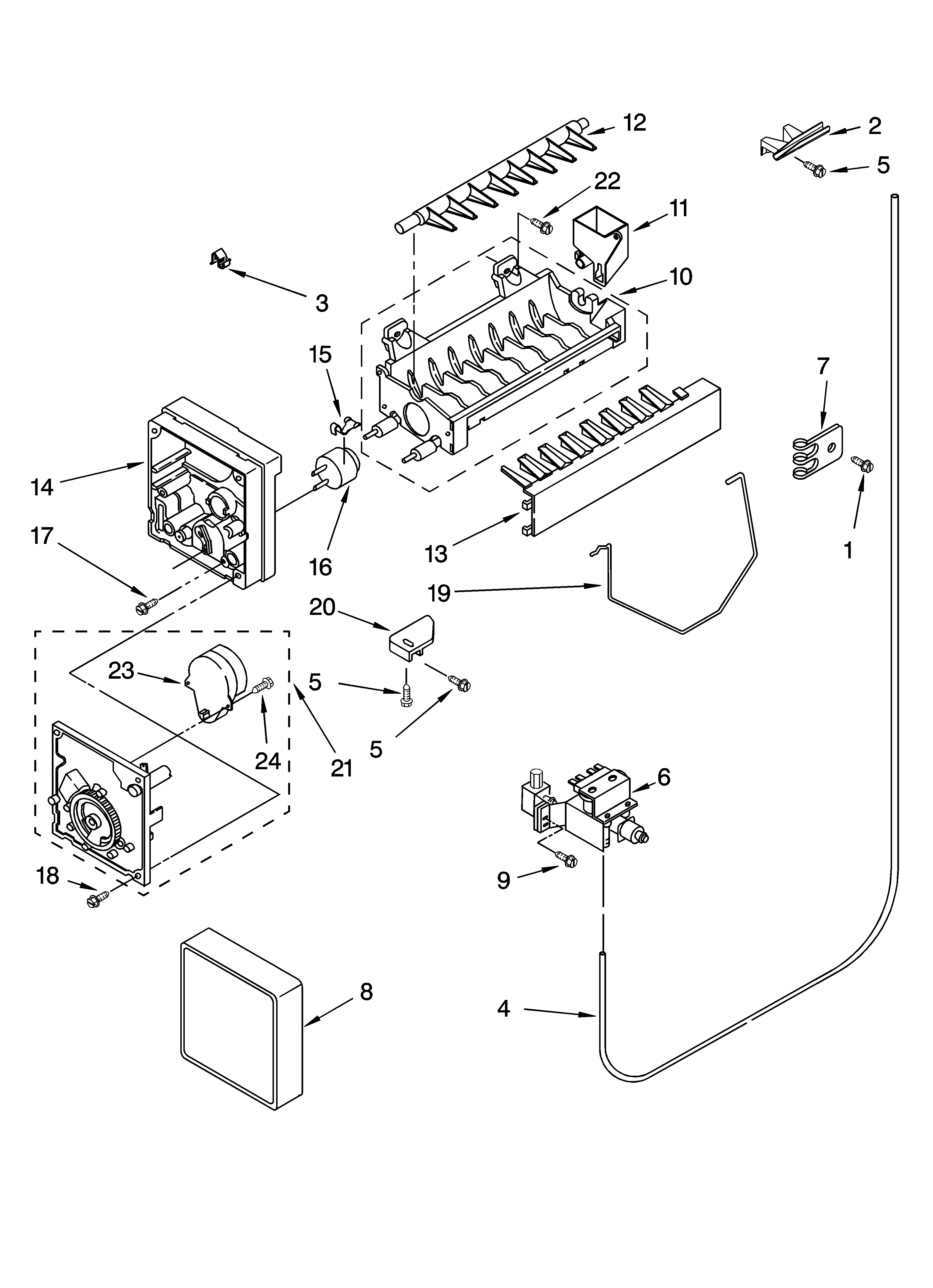 Icemaker parts, optional parts (not included)