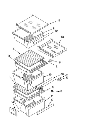 Refrigerator shelf parts