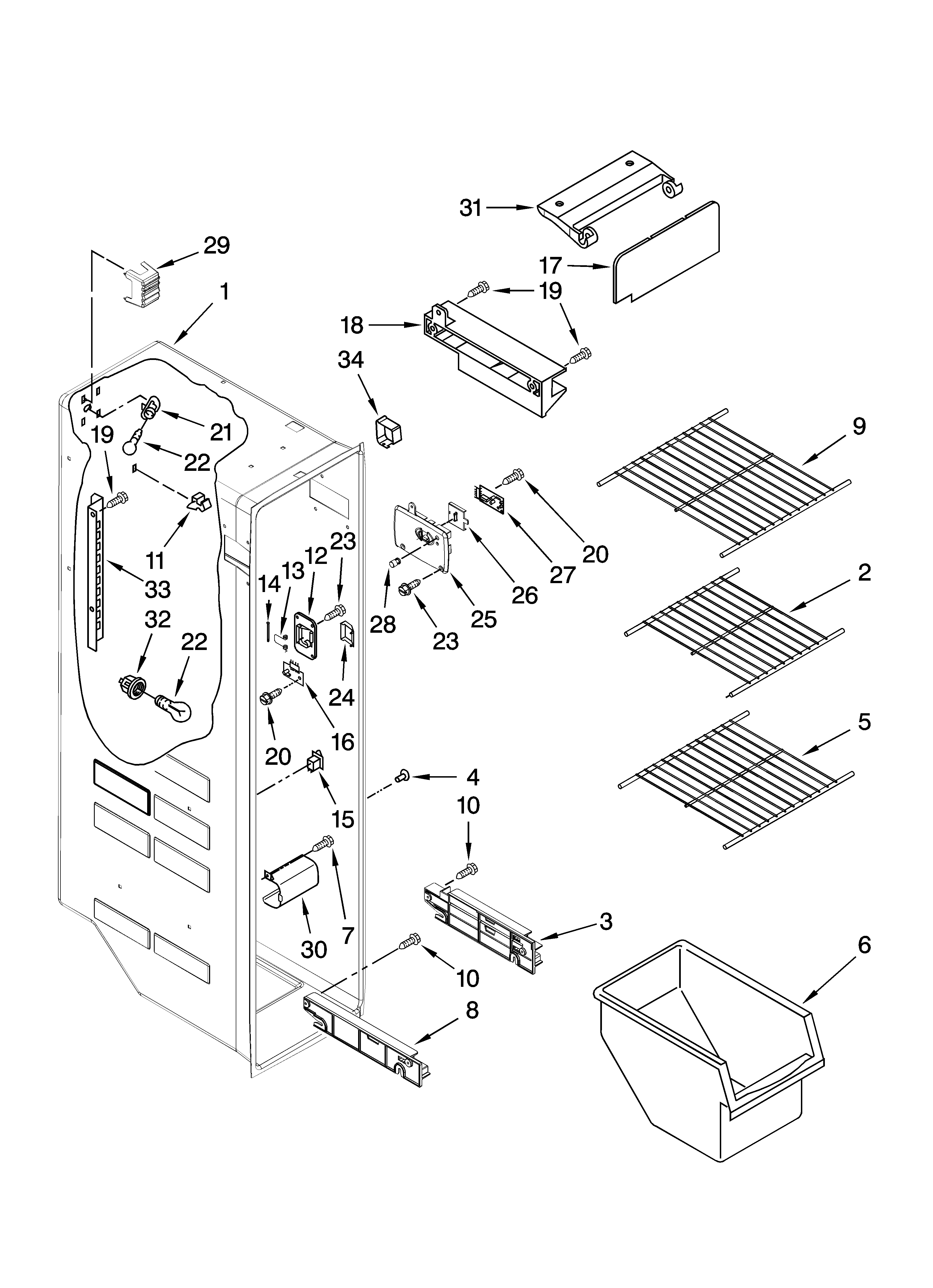 Freezer liner parts