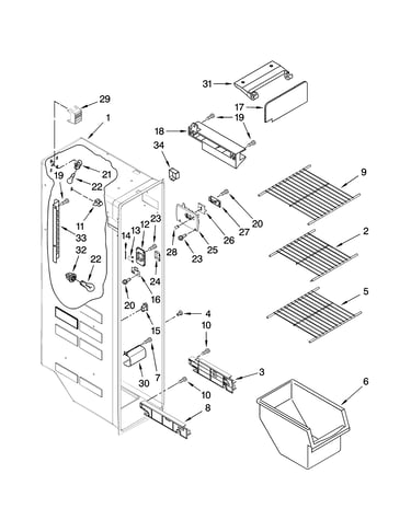 Freezer liner parts